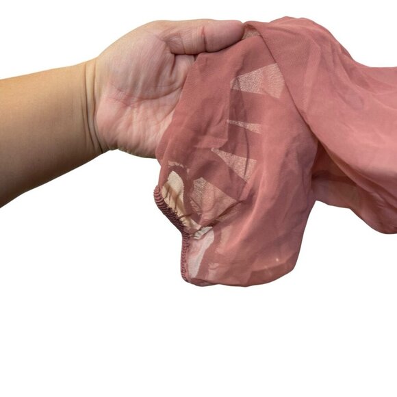 Torrid Babydoll Fabric Mix Super Soft Balloon Chiffon Sleeve Top Mauve Pink 4X - Picture 4 of 11